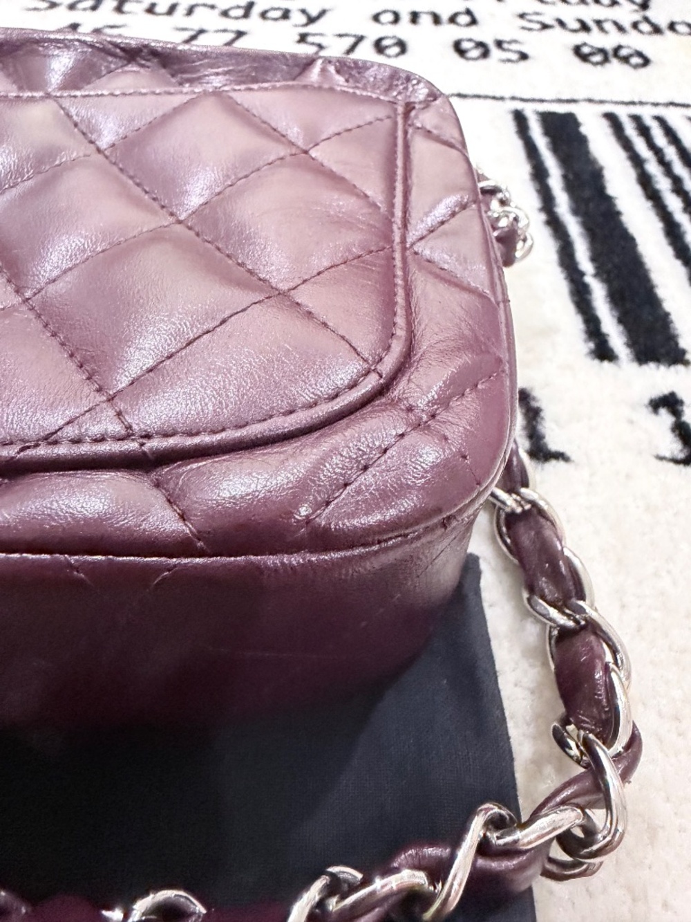 Vintage Chanel Camera Bag in a Rich Burgundy Quilted Lambskin Shoulder Bag - Picture 11 of 14